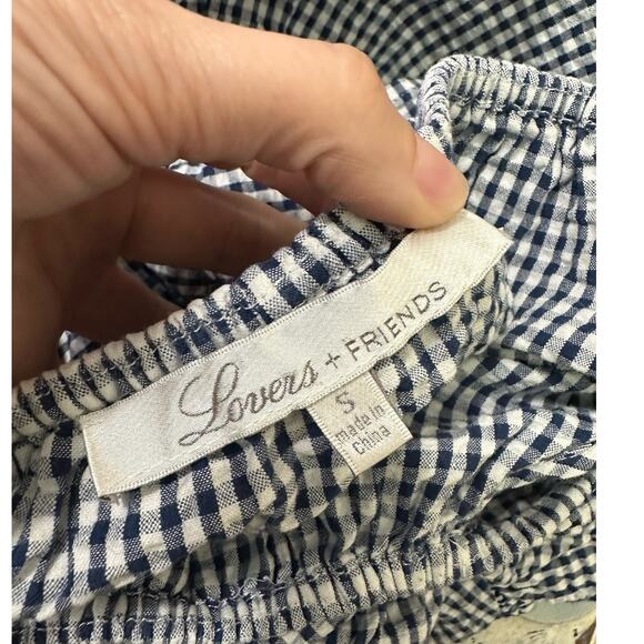 Lovers + Friends Blue Gingham Ruffled Mini Dress size Small - Picture 3 of 15